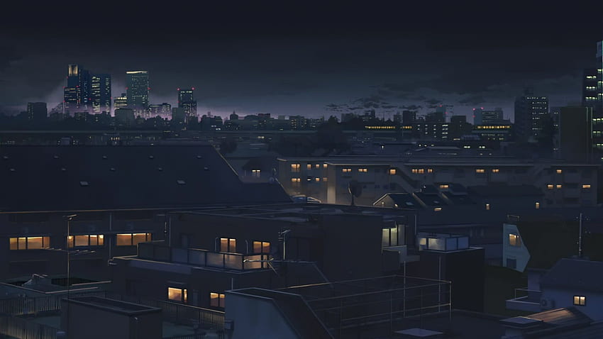 Cute Anime woman looking at the cityscape by night time. A sad, moody.  Manga, lofi style. 3D illustration Stock Illustration | Adobe Stock
