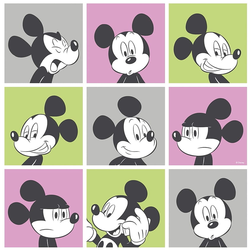 Galerie Official Disney Mickey Mouse Pop Art Pattern Cartoon Childrens MK3013 3 สีชมพูเขียว. ฉันต้องการ วอลล์เปเปอร์โทรศัพท์ HD