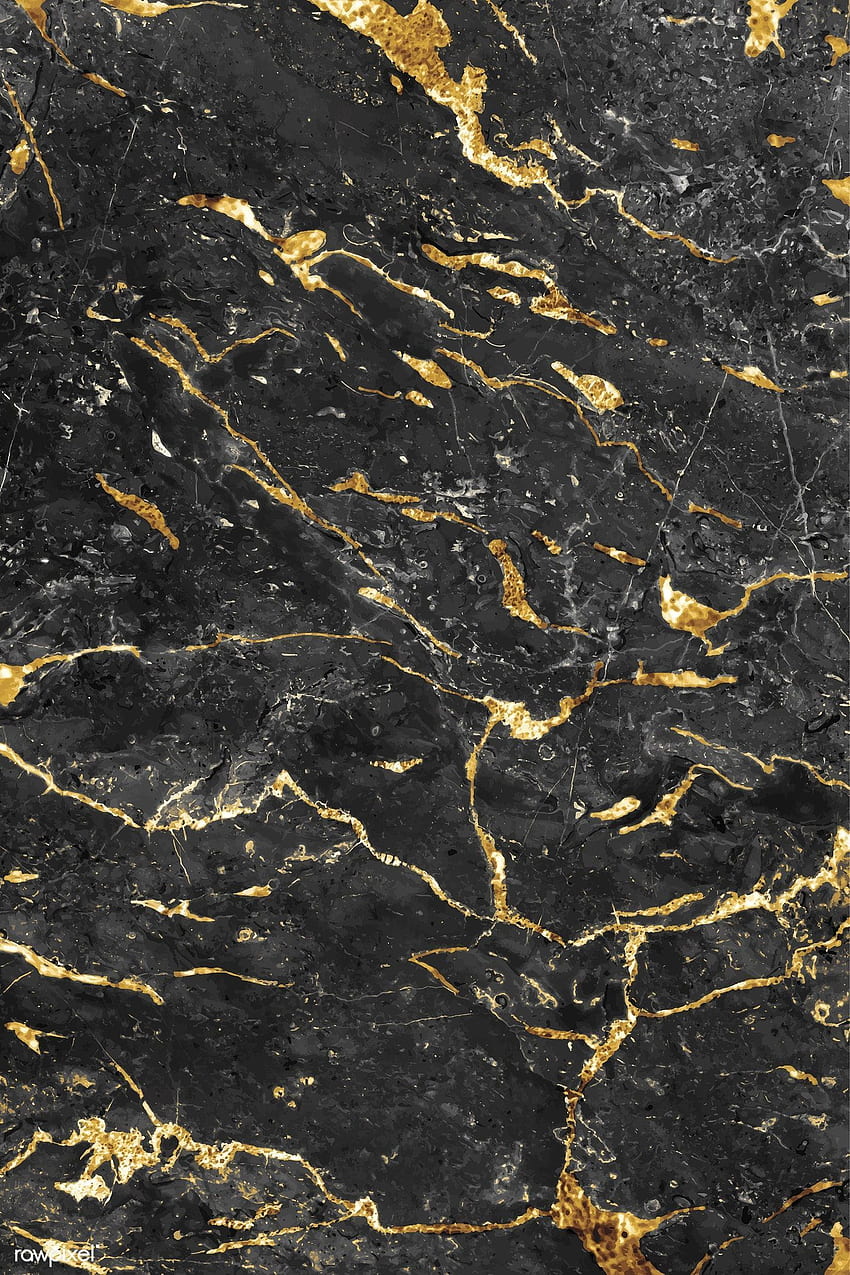 Szary i złoty marmur teksturowanej tło wektor, czarny biały i złoty marmur Tapeta na telefon HD