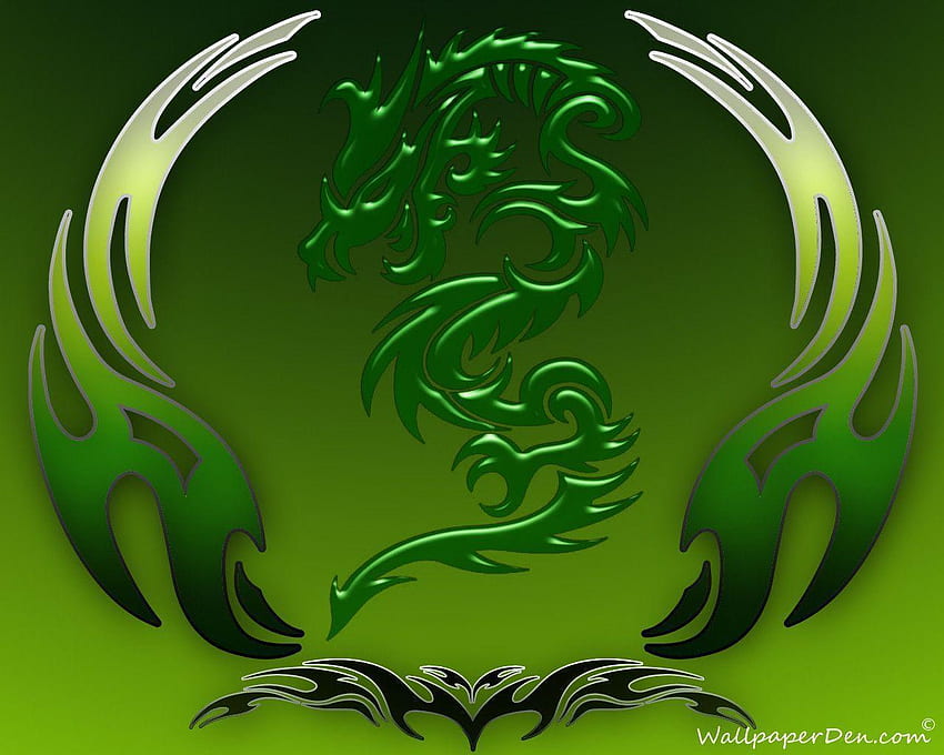Celtic Dragon, Awesome Green Dragon HD wallpaper