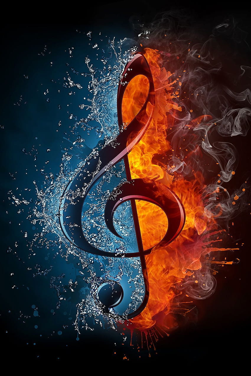 เลือก Fire Ice Music Symbol เพื่อสร้างไอคอนเพลงที่ยอดเยี่ยม วอลล์เปเปอร์โทรศัพท์ HD