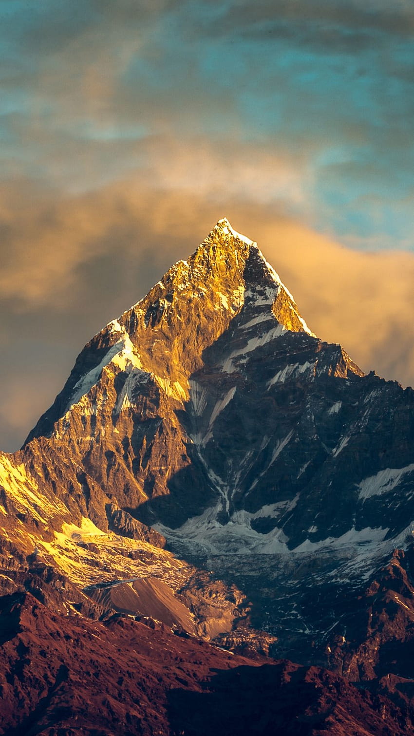 Tło Annapurna Mountain Nepal Himalaje Tapeta na telefon HD