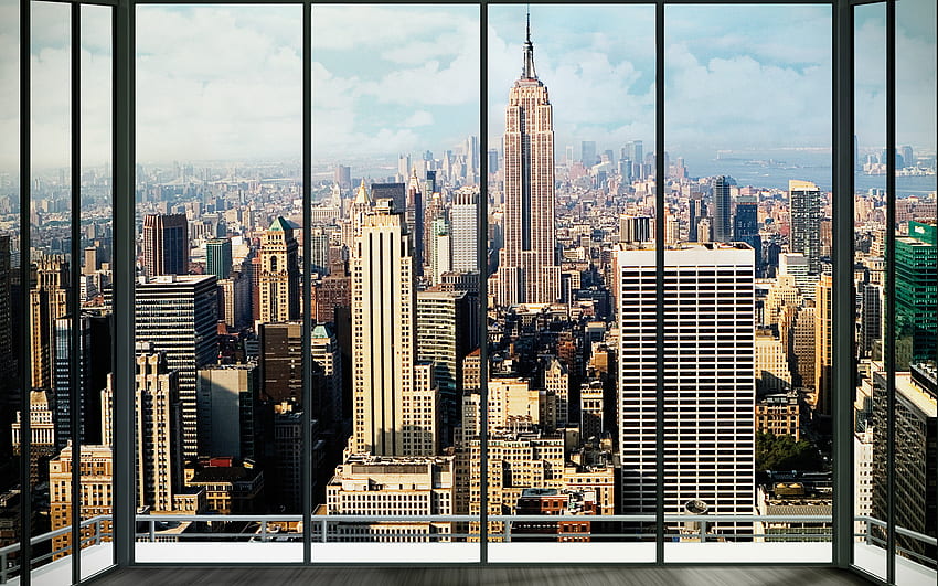 Wall Mural New York Skyline Window Wallsorts [] 、モバイル、タブレット用。 壁のためにニューヨークを探索してください。 New York City , New , ニューヨーク オフィス 高画質の壁紙