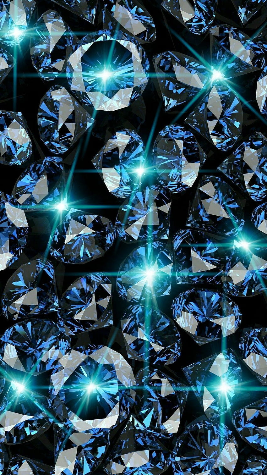 Сини диаманти с блинг. Bling, диамантен iphone, фон, черен и син диамант HD тапет за телефон