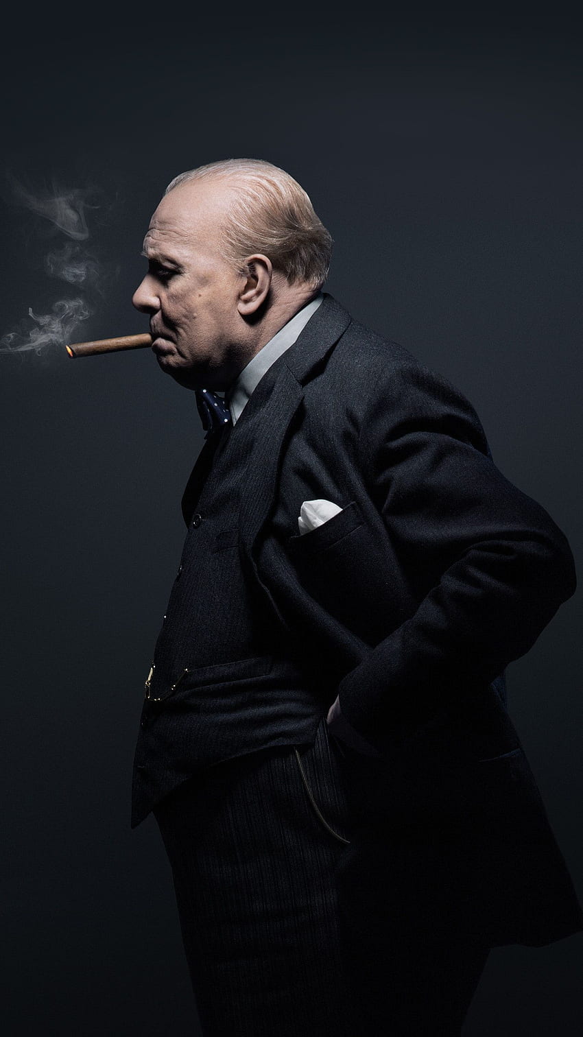 Winston Churchill - Porównanie Winstona Churchilla Gary'ego Oldmana - i tło Tapeta na telefon HD