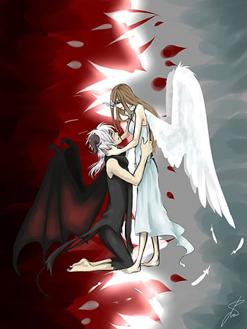 anime angel and demon couple