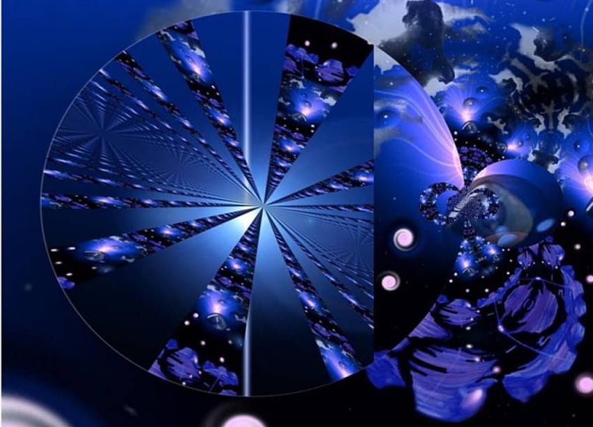 Blue Globe, textured, globe, petals, deep blue, orbs HD wallpaper
