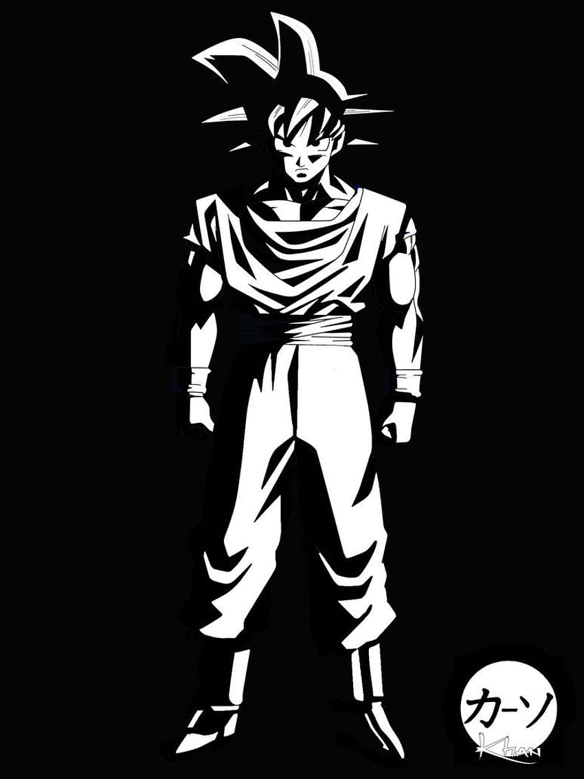 Desenho preto e branco do personagem de anime Goku 2K baixar papel de parede
