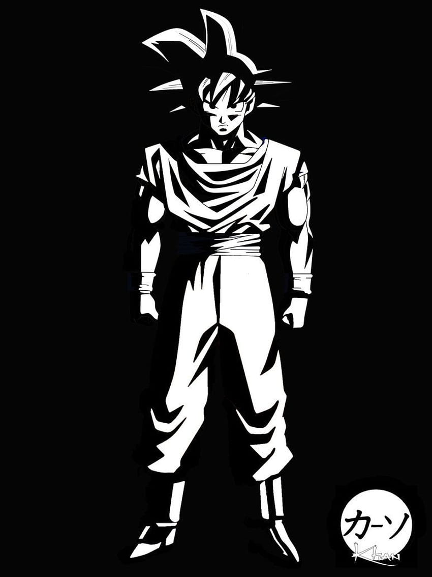 Desenho preto e branco goku