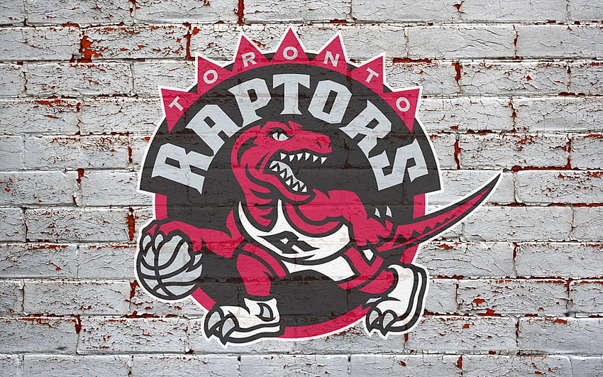 NBA Toronto Raptors Logo On Grey Brick Wall, NBA World HD wallpaper