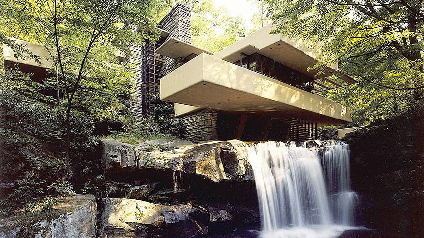 Frank Lloyd Wright i Fallingwater — klejnot architektury Ameryki Tapeta HD