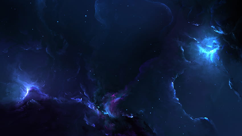 Nebel Blau, blau, Galaxien, Nebel, 3d, Raum HD-Hintergrundbild