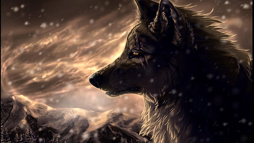 노트북용 애니메이션 늑대 고화질, 번개 늑대 HD 월페이퍼