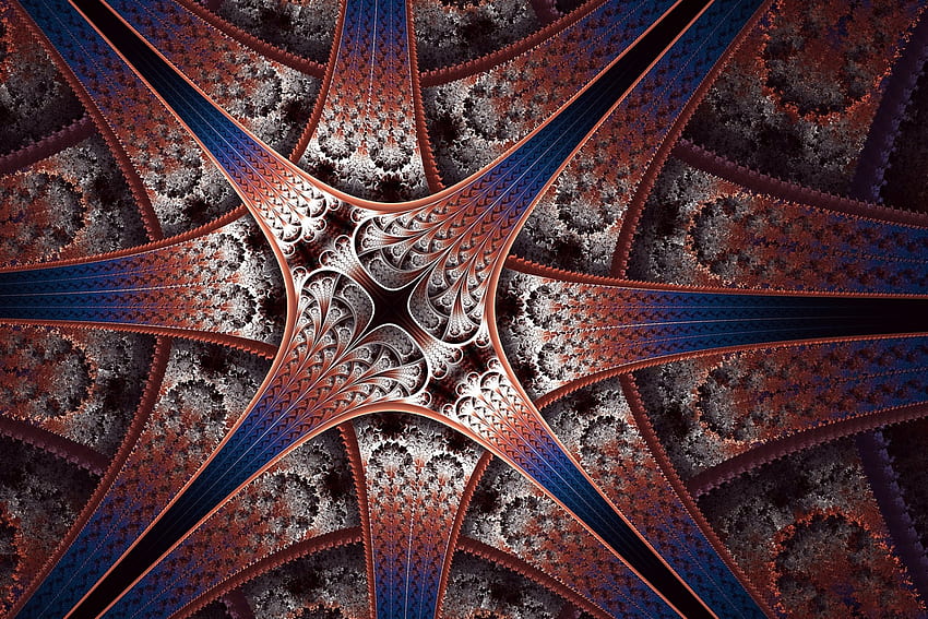 Fractals, blue, white, abstract, red, texture, luminos, fractal HD ...
