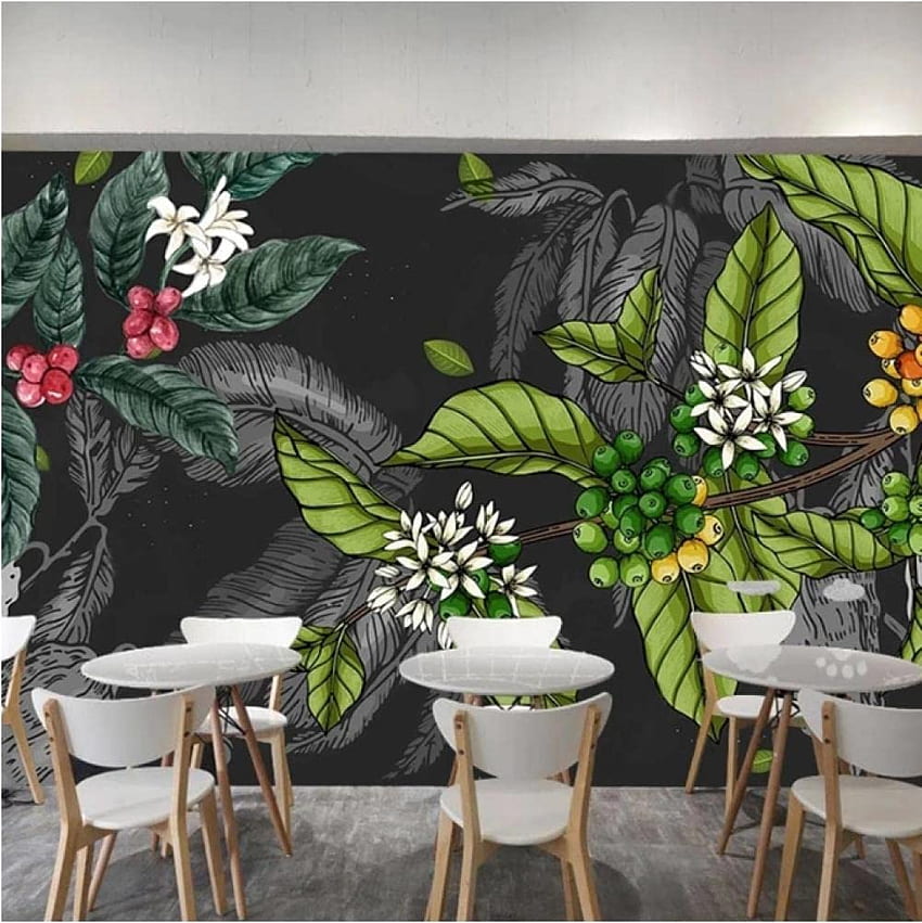Novo Abstrato Deixa Refeições Personalizadas Cafeteria Restaurante Parede Decoração de Interiores Desenhos de Mural Melhoria 3D 140X100cm : Ferramentas e Melhorias Domésticas, Café Abstrato Papel de parede de celular HD