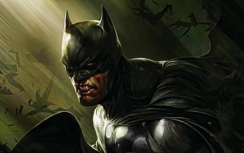 Batman, , DC comics, night, superheroes, 3D art, Angry Batman, rain ...