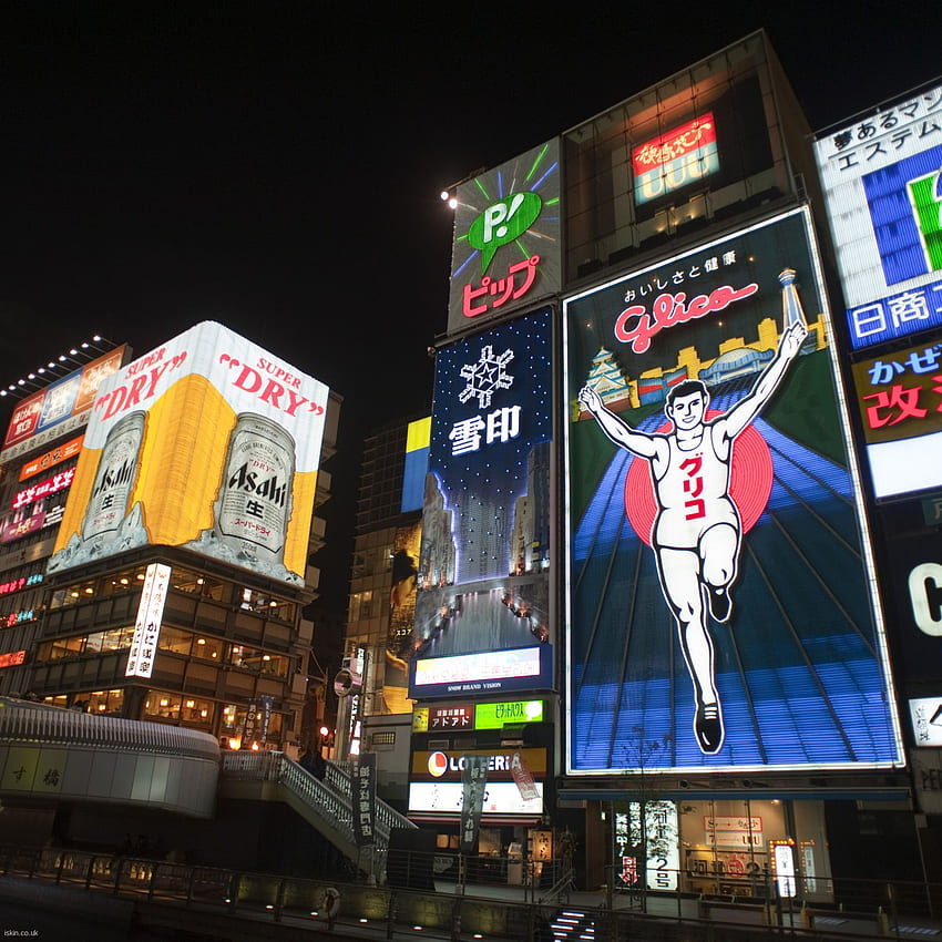 dotonbori neon lights .uk, Osaka HD phone wallpaper