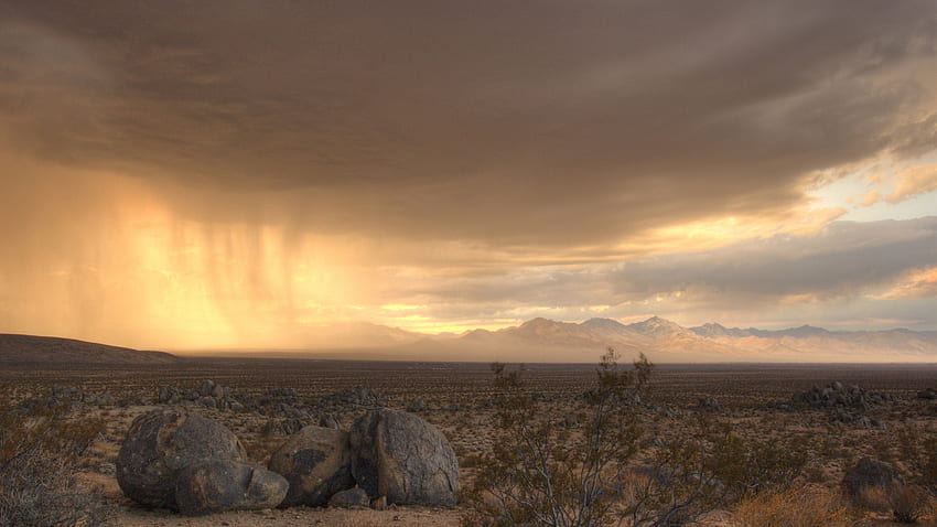 Desert rainstorm HD wallpaper