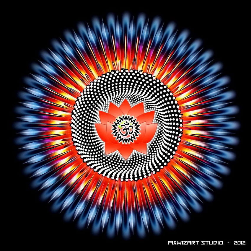 Mandala 3D-OM. Om-Kunst, Om-Symbolkunst, Hindu-Mandala HD-Handy-Hintergrundbild
