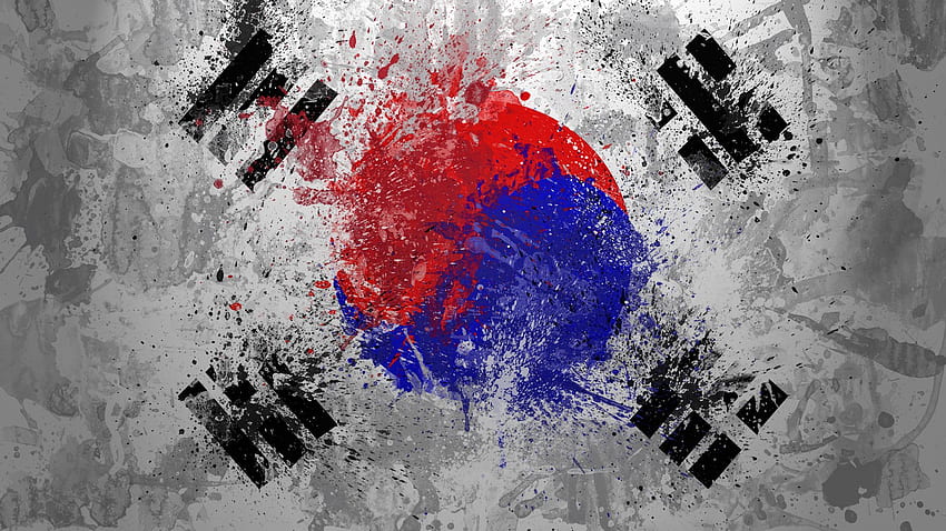 Südkorea, Flaggenkunst HD-Hintergrundbild
