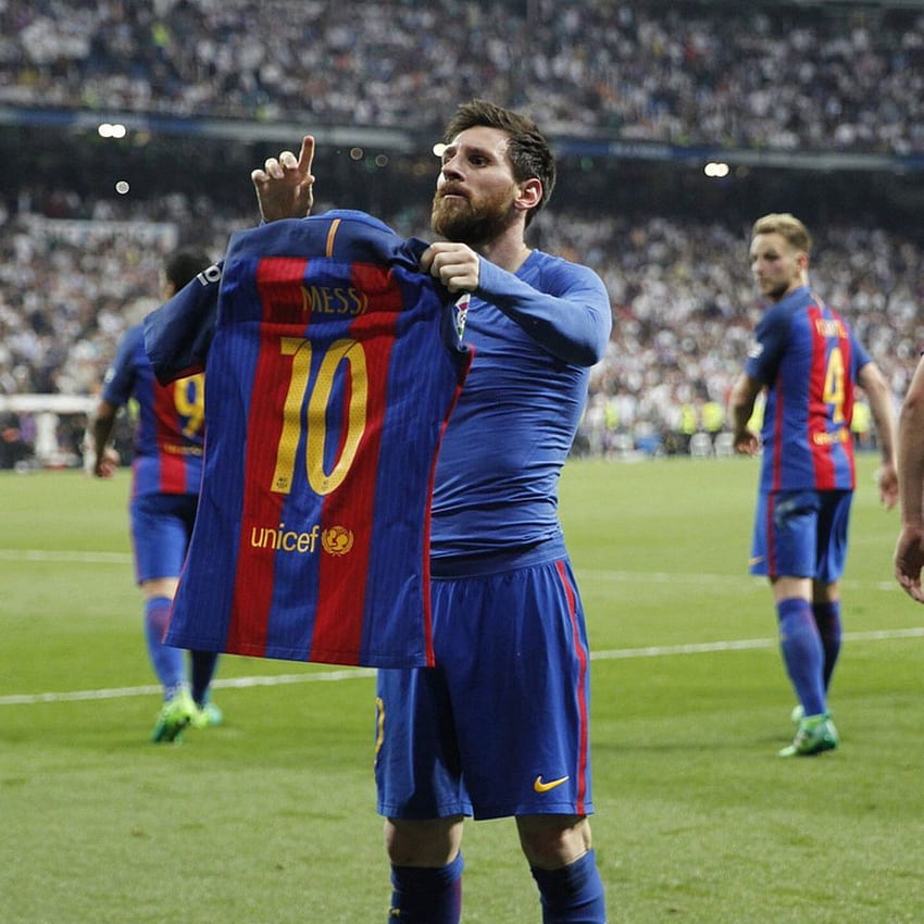 Celebración de Messi Real Madrid fondo de pantalla del teléfono
