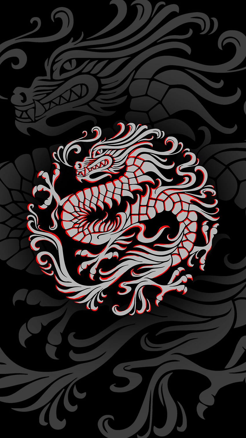 dragón, arte fondo de pantalla del teléfono