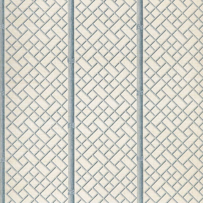 BAMBOO TRELLIS , blue, ivory - Cowtan & Tout Design Library, Bamboo Pattern HD phone wallpaper