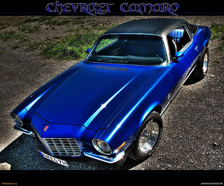 Blue Camaro, blue, chevy, gm, z28 HD wallpaper