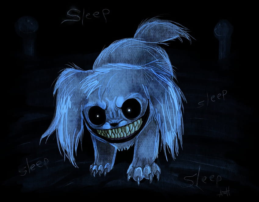 Nightmare Dog, dog, possessed, smile, creepy, sleep, demon HD wallpaper