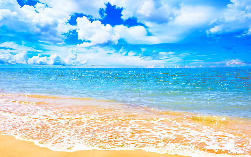 아름다운 애니메이션 해변, 스트레스 해소 HD 월페이퍼