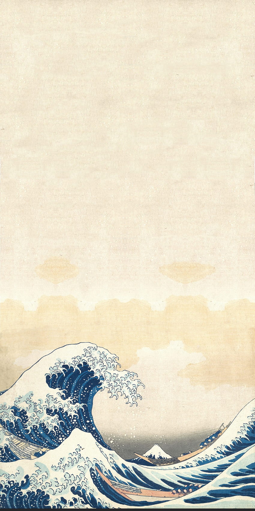 La gran ola de Kanagawa – Volcado, Estética Kanagawa fondo de pantalla del teléfono