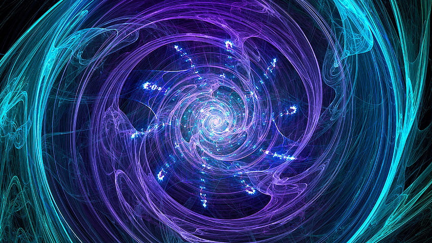 Abstraktes Fraktal, das helles Glühen wirbelt HD-Hintergrundbild