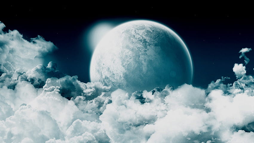 Planet Skyscape, nubes espaciales, planeta de fantasía, nubes, skyscape, mundo de fantasía fondo de pantalla