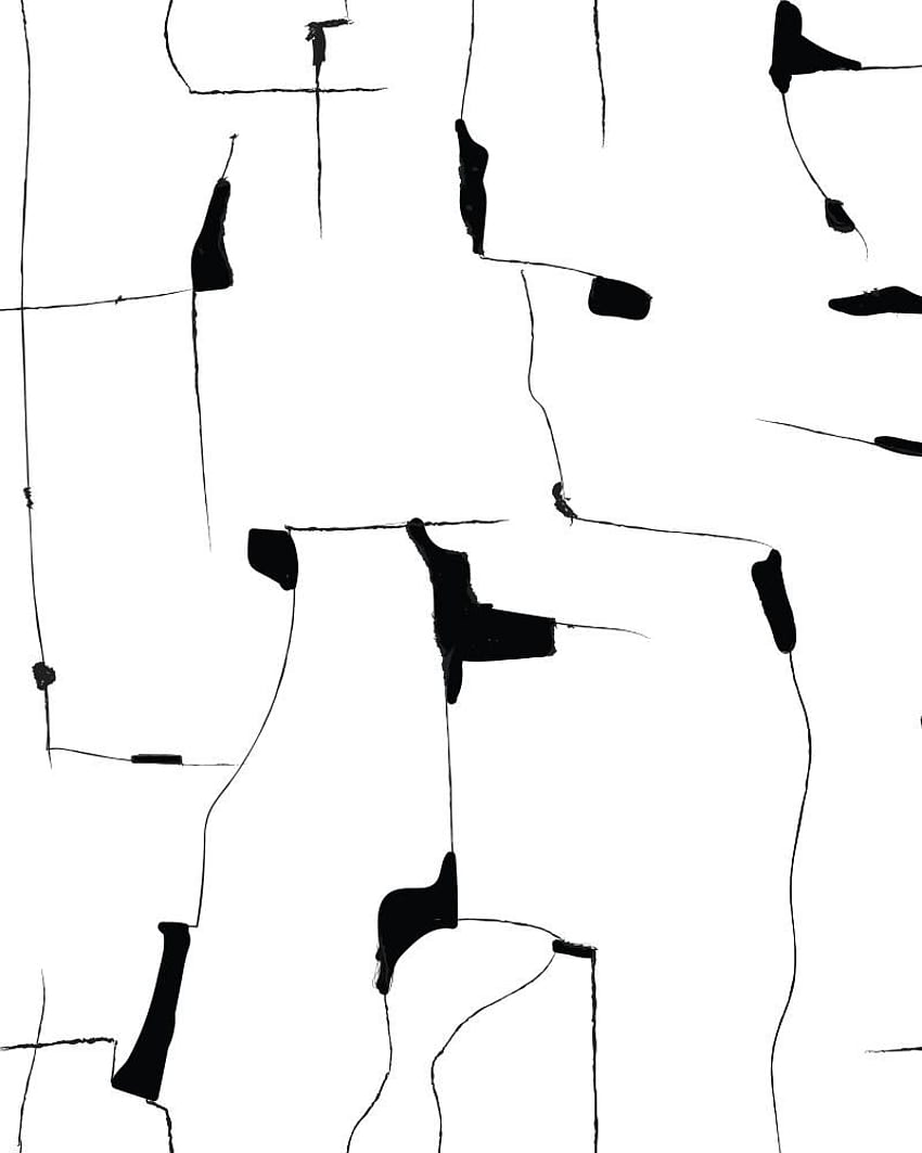 Schwarz-Weiß-Druck. Olivia + Mohn, ästhetischer Schwarz-Weiß-Raum HD-Handy-Hintergrundbild
