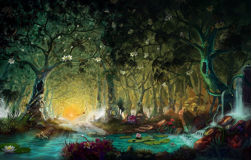 魔法の森のフルと背景、魔法の森 高画質の壁紙