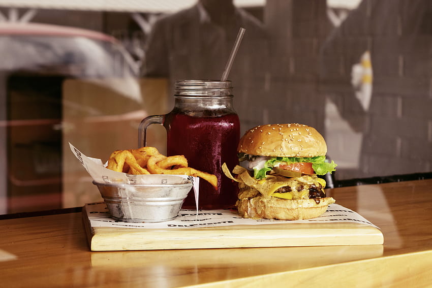 Food, Drink, Beverage, Burger, French Fries, Hamburger, Fast Food HD wallpaper