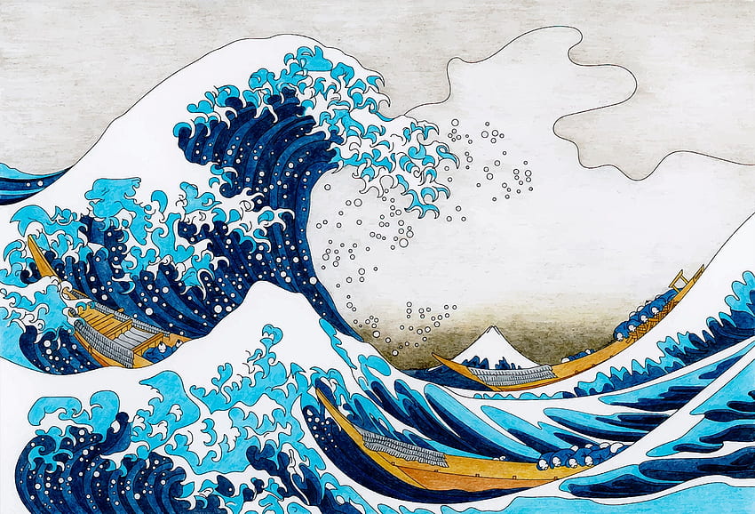 神奈川沖浪裏。 , PNG ステッカー, & 背景, 美的神奈川 高画質の壁紙