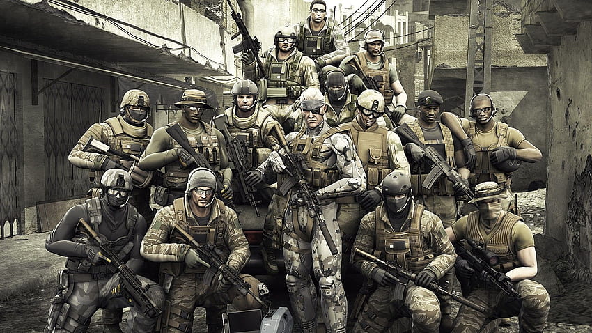 soldiers, guns, Metal Gear Solid, old snake, Metal Gear Solid 4 HD wallpaper