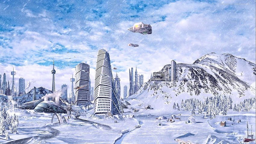Apocalypse Post Apocalyptic . Fantasy City, Futuristic City, Science Fiction Artwork, Winter Apocalypse HD wallpaper