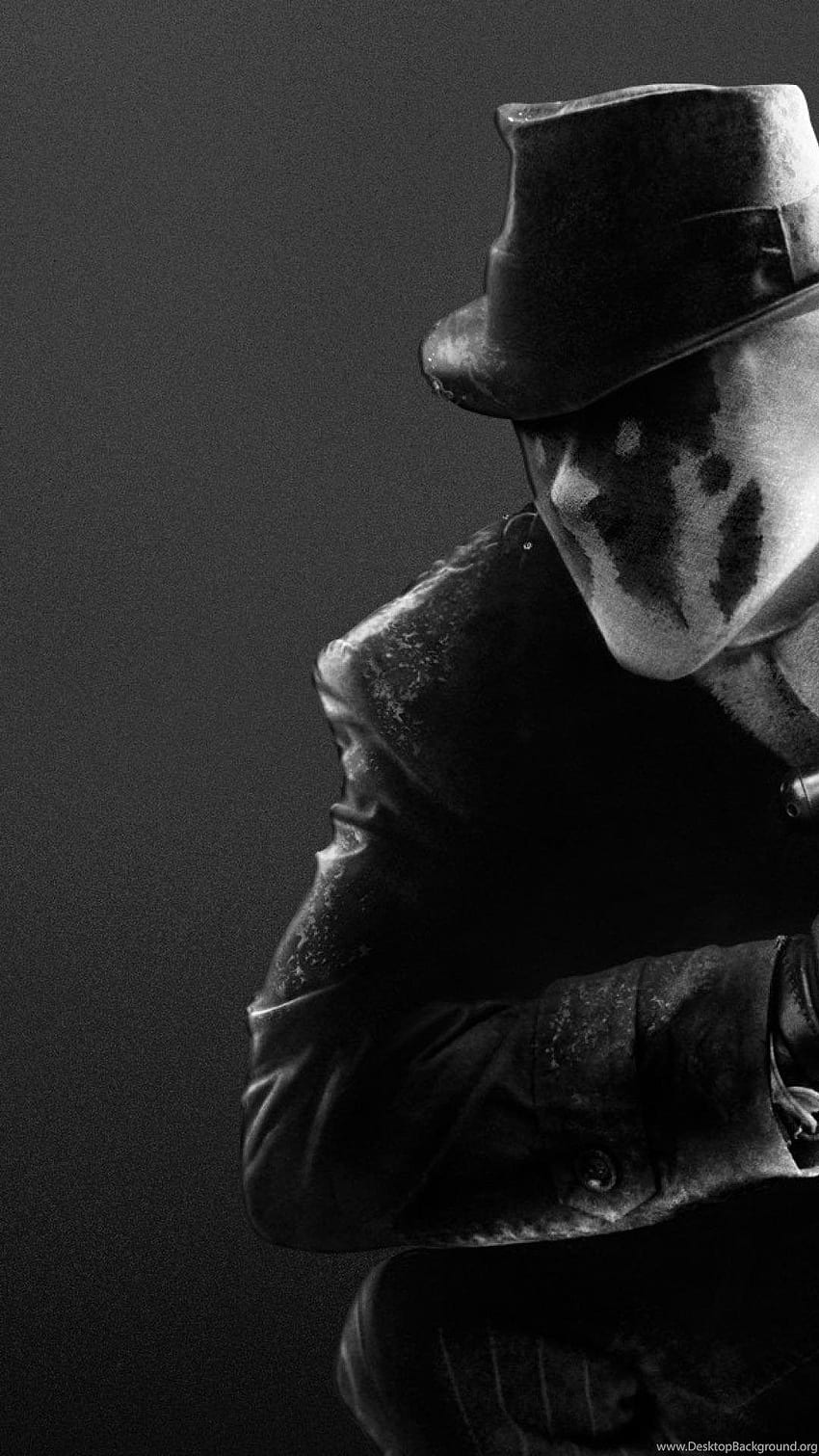 Watchmen Filmes Rorschach Fundo de personagens em tons de cinza Papel de parede de celular HD