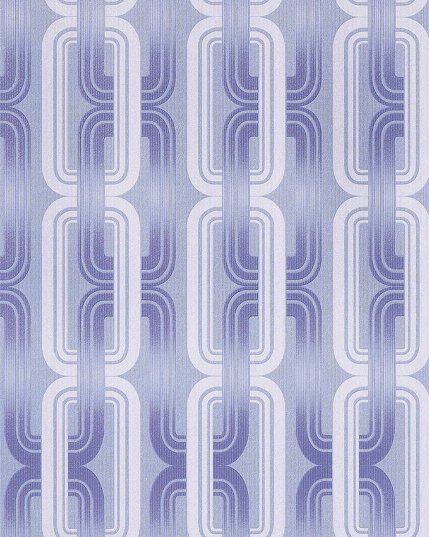 Revestimento de parede retrô estilo anos 70 EDEM 038 22 padrão gráfico pastel lilás azul branco purpurina Papel de parede de celular HD