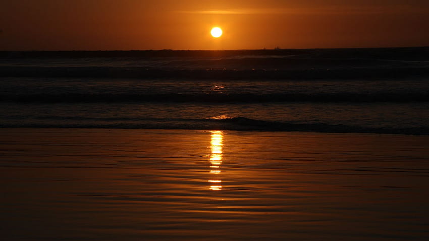 Sunset Beach, atemberaubend, schön, orange, Strand, Reflexion, rot, Himmel, Sonnenuntergang, Meer, atemberaubend HD-Hintergrundbild