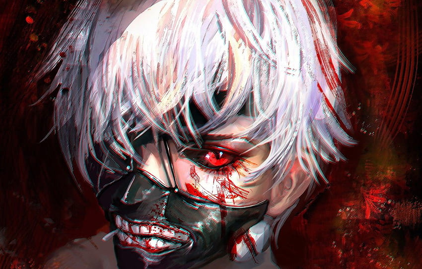 Face Anime Art Ken Kanek Tokyo Ghoul The - Anime Character With Blood, Bloody Tokyo Ghoul HD wallpaper