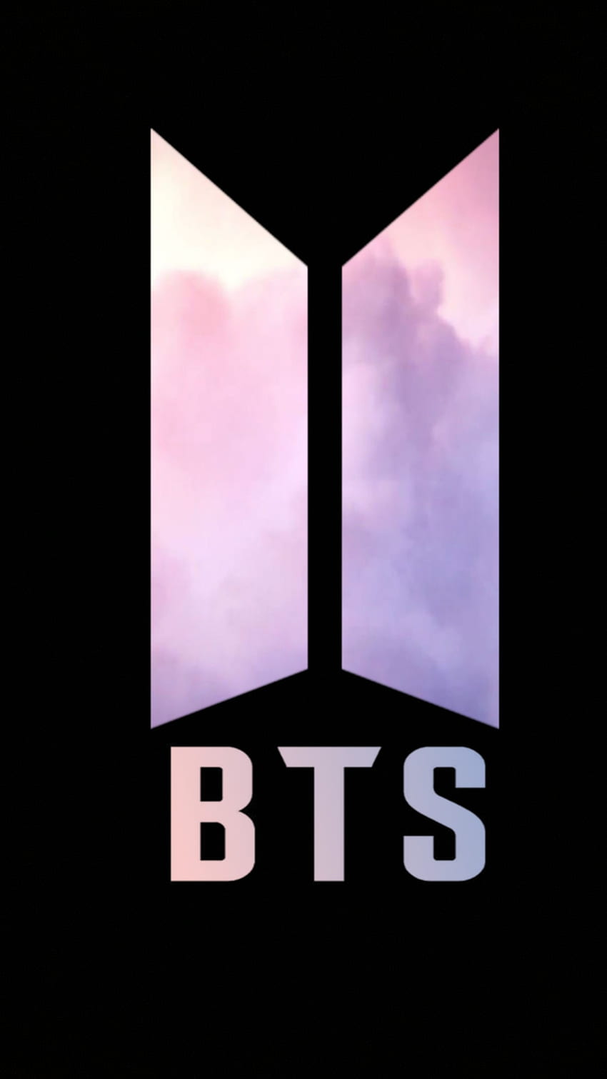 Símbolo BTS, logotipo morado fondo de pantalla del teléfono