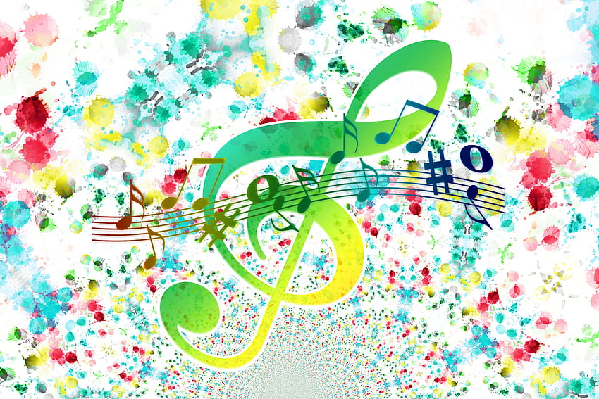 Music, Art, Multicolored, Motley, Notes, Treble Clef HD wallpaper