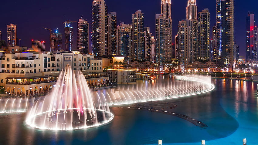 Dubai Fountains–fountain On The Burj Khalifa Lake, Dubai Mall HD wallpaper  | Pxfuel