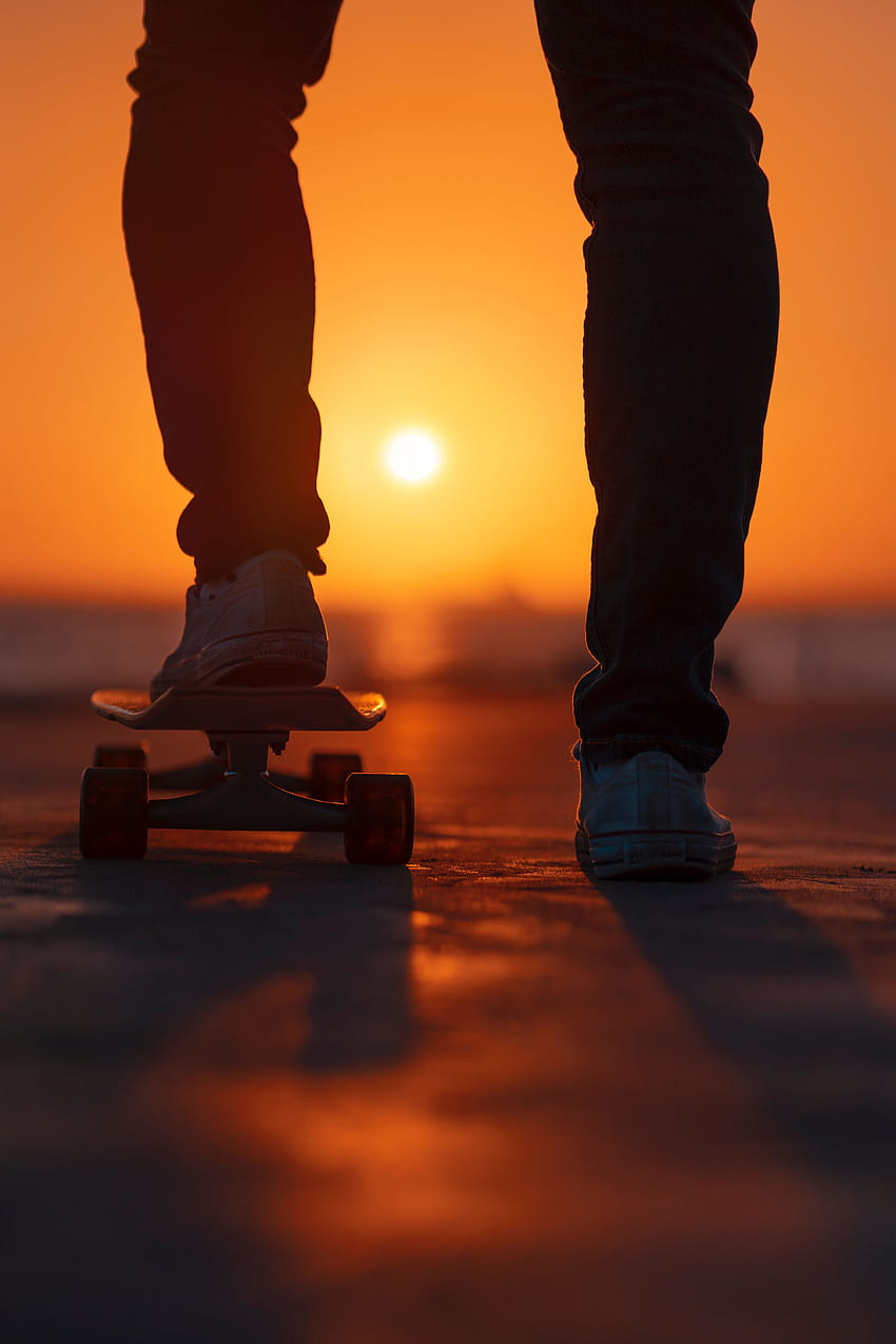 Sports, Sunset, Shine, Light, Legs, Skateboard HD phone wallpaper | Pxfuel