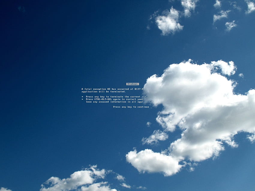 clouds, Blue Screen of Death HD wallpaper