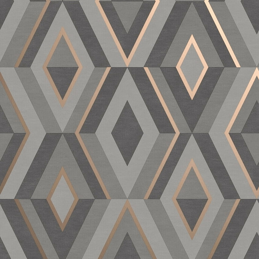 Fine Decor Shard Diamond Charcoal & Rose Gold FD42607 - Uncategorised from Depot UK, Brown and Gold HD phone wallpaper