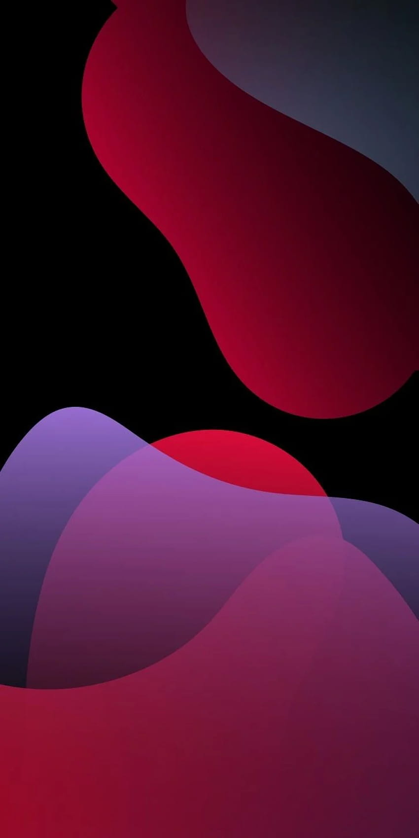 iOS 13 Waves - Red Dark, iPhone 13 HD phone wallpaper